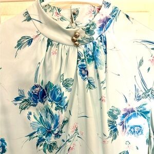 Vintage Blue Floral Dress